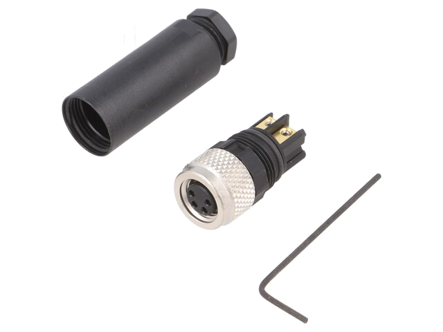 Connector: M8; vrouwelijk; PIN: 4; recht; voor draad; stekker; 4A