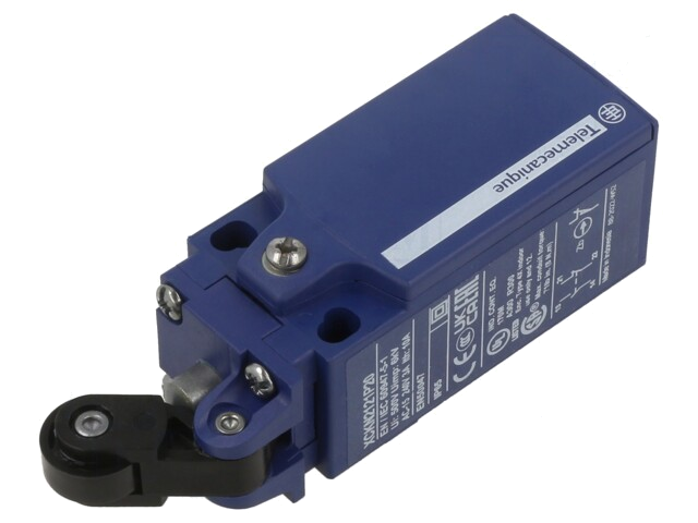 Eindschakelaar; hefboom R 20,2mm, kunststof rol Ø14mm; NO + NC