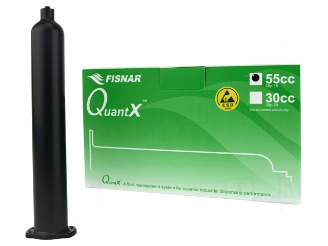 Spuitlichaam; 55ml; zwart; Luer Lock; voor dispensers; QuantX