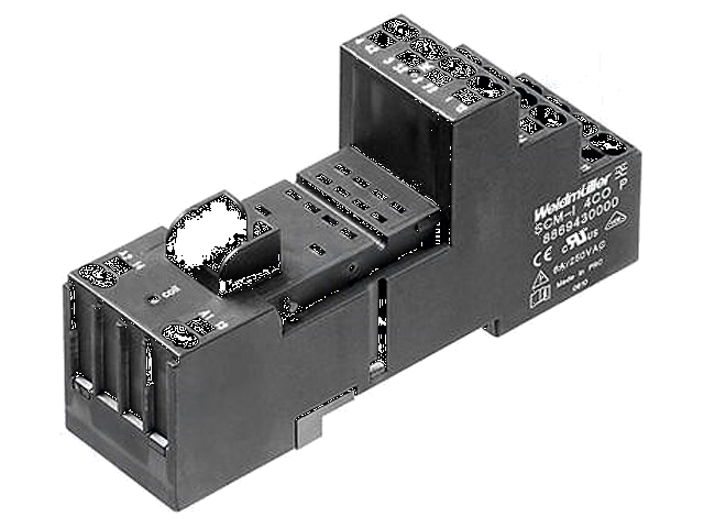 Socket; PIN: 8; 12A; 240VAC; H: 48mm; W: 28mm; op DIN-rail; Serie: RCM