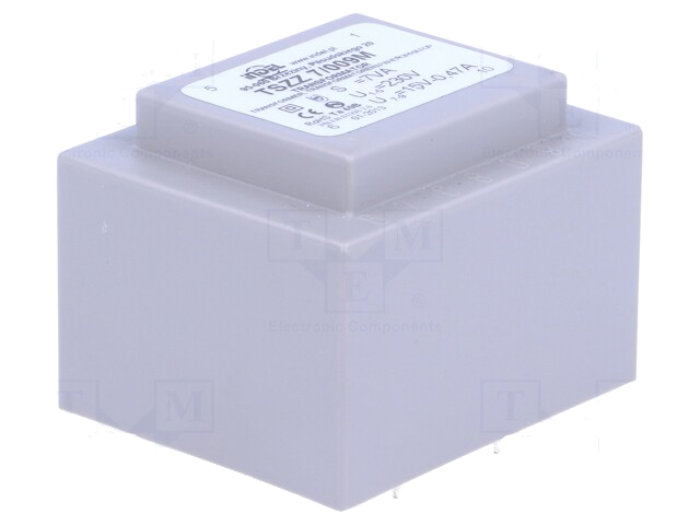 Transformator: ingegoten; 7VA; 230VAC; 15V; 460mA; PCB; IP00; A: 45mm