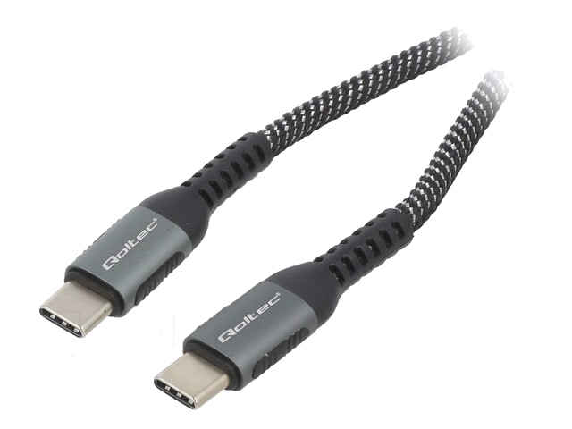 Kabel; USB 2.0; USB-C-stekker,aan beide zijden; 1,5m; zwartwit
