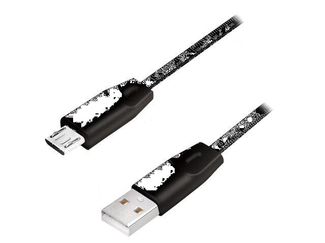 Kabel; USB 2.0; USB-A-stekker,USB B-microstekker; 1m; zwart