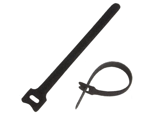 Klittenband kabelbinder; L: 180mm; W: 12mm; zwart; 20st; Ømax: 40mm