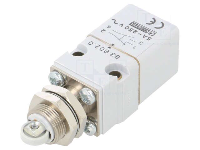 Eindschakelaar; metalen rol Ø11mm; SPDT; 5A; max.250VAC; IP55