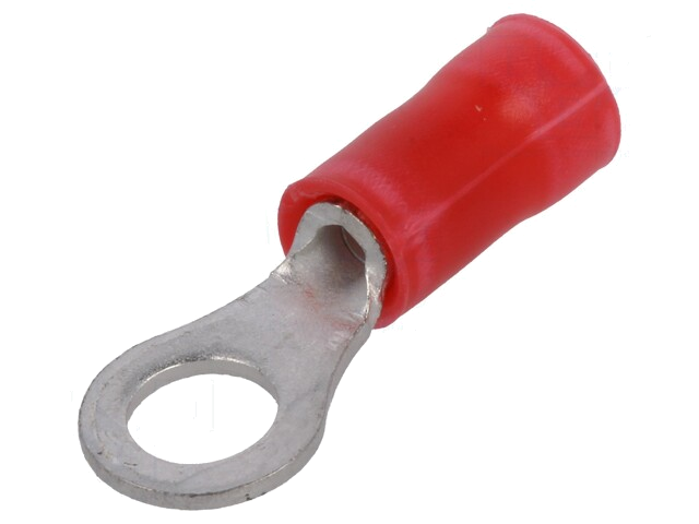 Uiteinde: oog; M4; Ø: 4,3mm; 0,3÷1,4mm2; klemmen; voor draad; rood