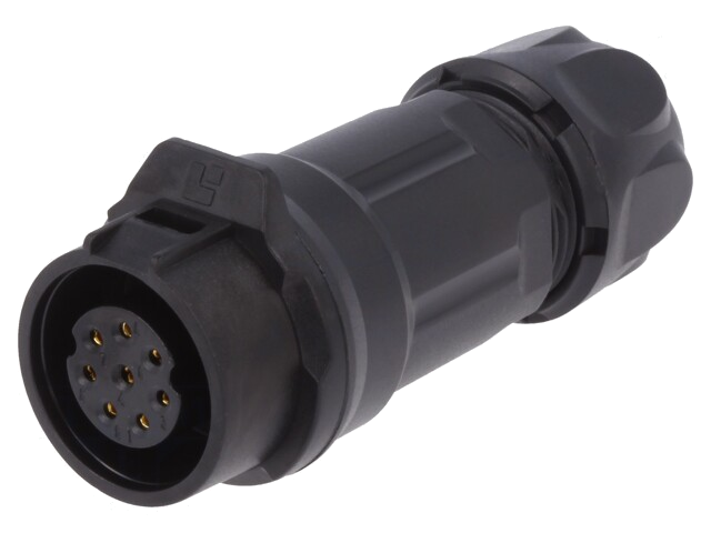 Connector: rond; stekker; maat 16; 02; vrouwelijk; PIN: 8; verguld