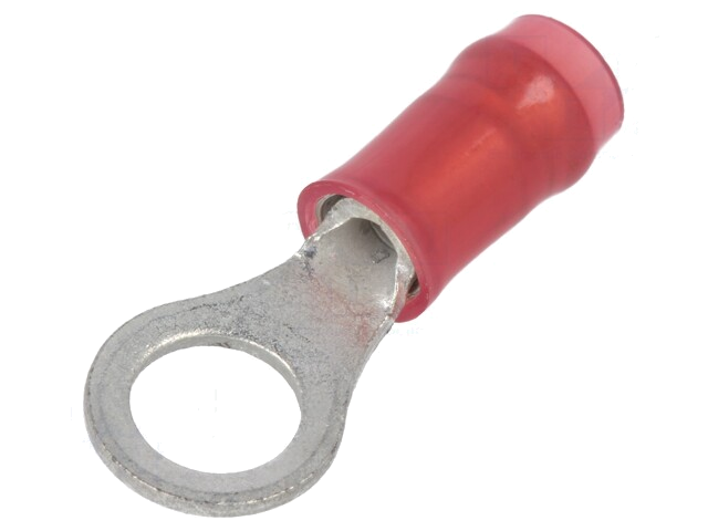Uiteinde: oog; M5; Ø: 5,2mm; 0,3÷1,42mm2; klemmen; voor draad; rood