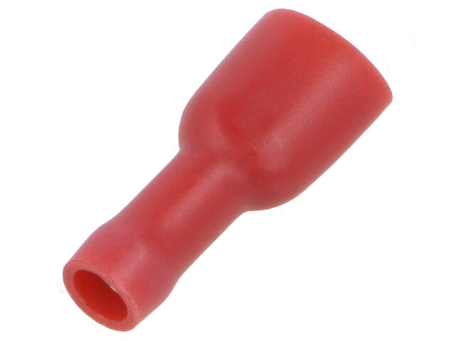 Connector: vlak; 6,3mm; 0,8mm; vrouwelijk; 0,5÷1mm2; klemmen; rood