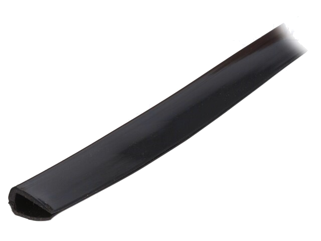 Randbescherming; PVC; L: 10m; zwart; H: 14mm; W: 7mm; -30÷70°C