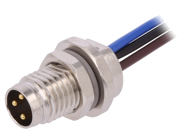 Connector: M8; Lngt: 0,2m; mannelijk; PIN: 3; contact; IP67; 60V