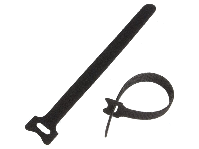 Klittenband kabelbinder; L: 210mm; W: 16mm; zwart; 20st; Ømax: 50mm