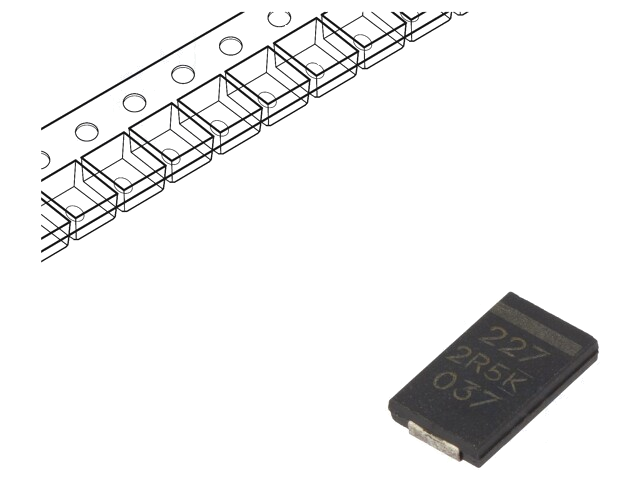 Condensator: polymeer; low ESR; 220uF; 2,5VDC; W; 2917; ESR: 6mΩ; SMD