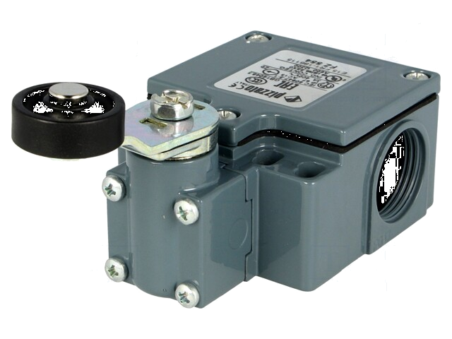 Eindschakelaar; hendel R 40mm, roller van kunststof Ø20mm