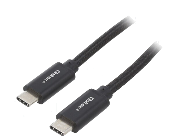 Kabel; USB 2.0; USB-C-stekker,aan beide zijden; 1m; zwart; 240W