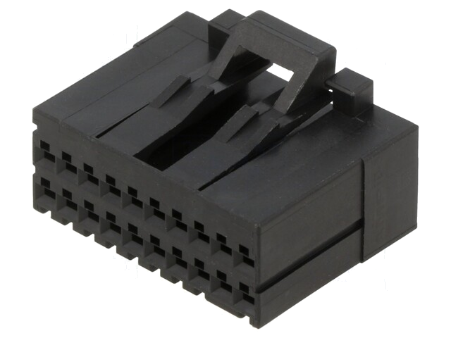 Connector: kabel-plaat; zwart; stekker; vrouwelijk; PIN: 20; 2,5mm