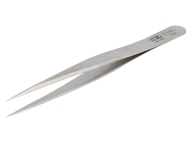 Pincet; 110mm; Bladen: smal; De vorm van de punt: scherp