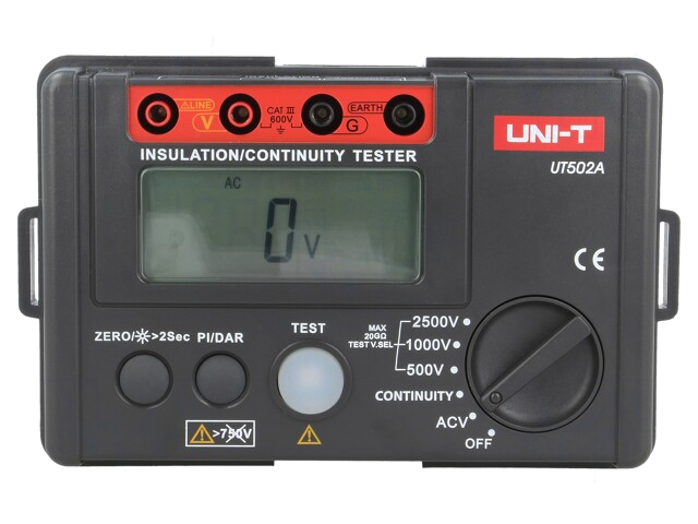 Meter: isolatieweerstand; LCD; (2000); VAC: 30÷600V; ±(2%+3digit)