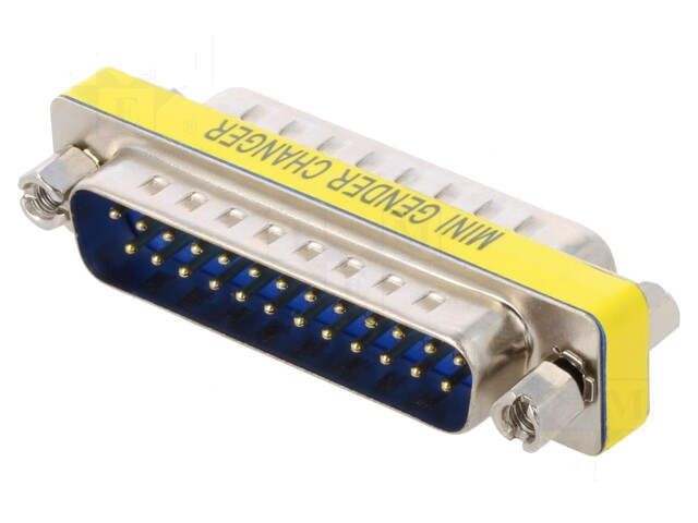 Verloopstuk: adapter; D-Sub 25pin mannelijk,aan beide zijden