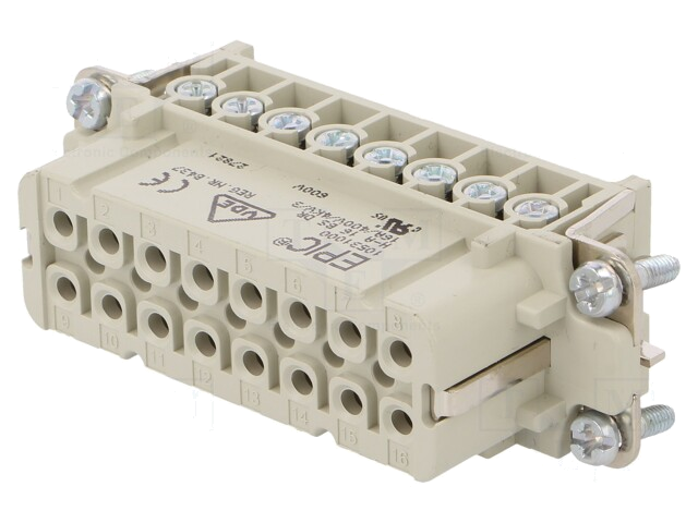 Connector: HDC; vrouwelijk; EPIC H-A; PIN: 16; 16+PE; maat H-A 16