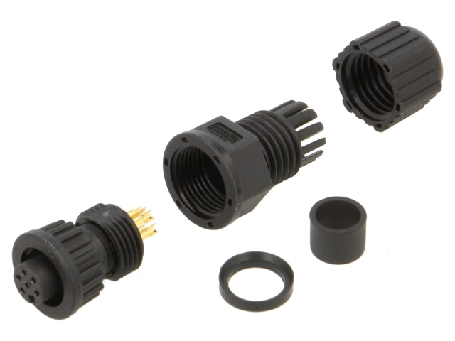 Connector: rond; stekker; maat A; vrouwelijk; PIN: 6; bajonet; 2A