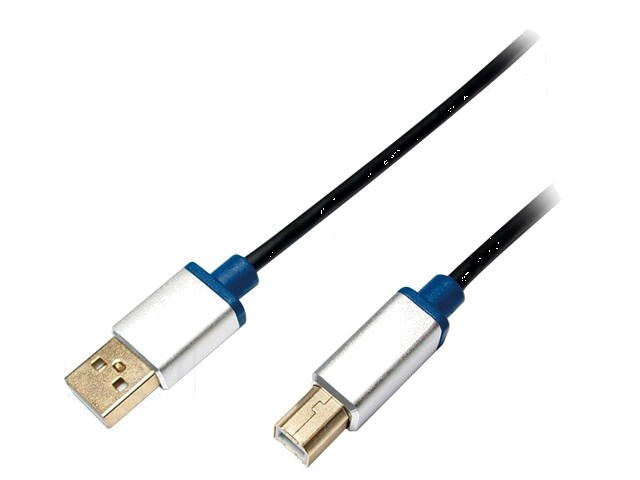 Kabel; USB 2.0; USB-A-stekker,USB-B-stekker; 2m; zwart