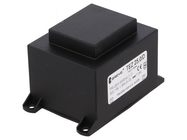Transformator: ingegoten; 25VA; 230VAC; 18V; 1388,8mA; PCB; IP00