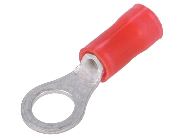 Uiteinde: oog; M5; Ø: 5,2mm; 0,3÷1,42mm2; klemmen; voor draad; rood