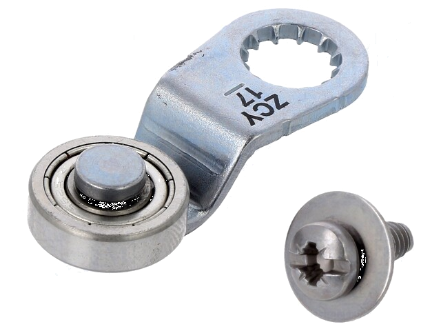 Aandrijfkop; hefboom R 34,4mm, kunststof rol Ø16mm