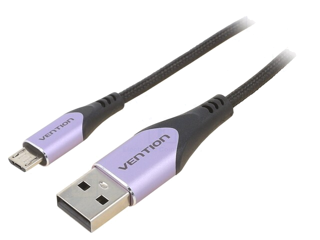 Kabel; USB 2.0; USB-A-stekker,USB B-microstekker; 1,5m; zwart
