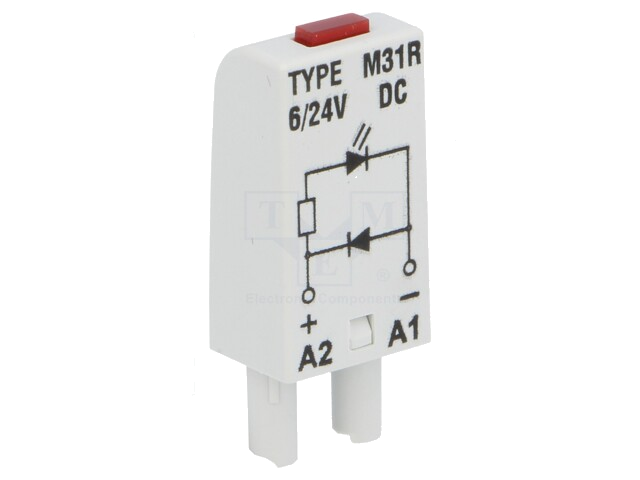 Beveiligingsmodule; socket; Signalering: LED; Kleur: rood
