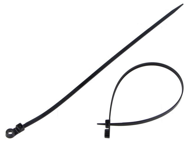 Cable tie; with eyelet; L: 309mm; W: 4.8mm; black