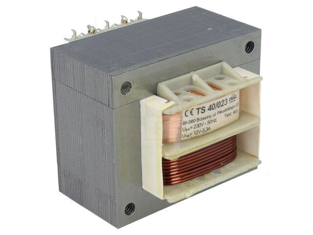Transformator: netwerk; 40VA; 230VAC; 12V; 3,3A; schroeven; IP00