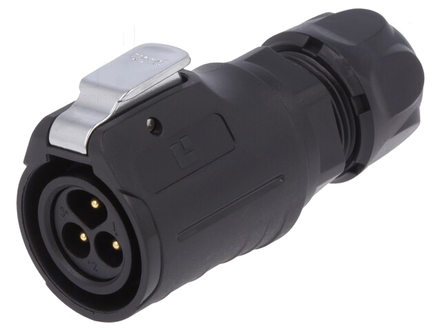 Connector: rond; stekker; maat 16; 02; mannelijk; PIN: 3; verguld
