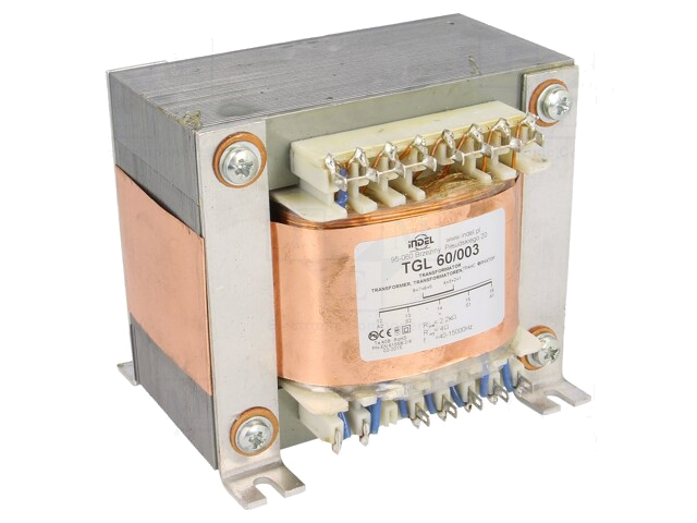 Transformator: voor luidsprekers; 60VA; Imp.secund.spoel: 4Ω
