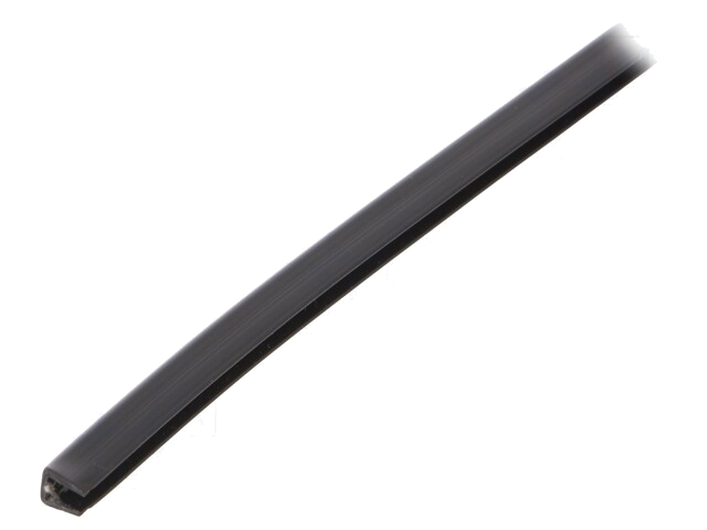 Randbescherming; polyethyleen; L: 30,5m; zwart; H: 5,6mm; W: 5,4mm