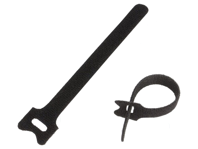 Klittenband kabelbinder; L: 135mm; W: 12mm; zwart; 20st; Ømax: 33mm