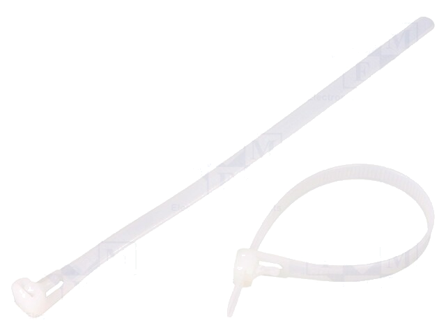Kabelbinder; losmaakbaar; L: 200mm; W: 7,2mm; polyamide; natuurlijk