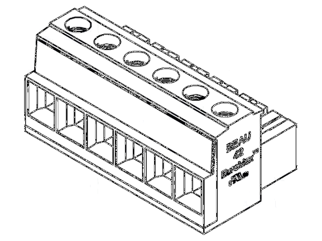 Ontkoppelbare terminal strip; 12mm; banen: 2; recht; stekker; 85A