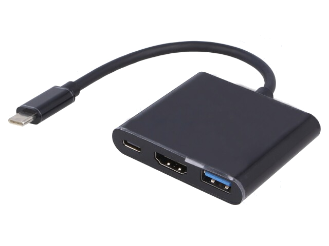 Adapter; Power Delivery (PD),USB 3.1; 0,2m; zwart; zwart