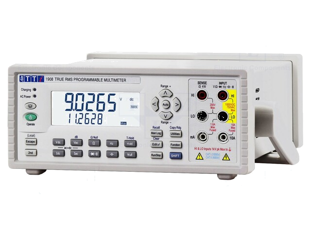 Tafelmultimeter; LCD; VDC: 100mV,1V,10V,100V,1kV; True RMS AC