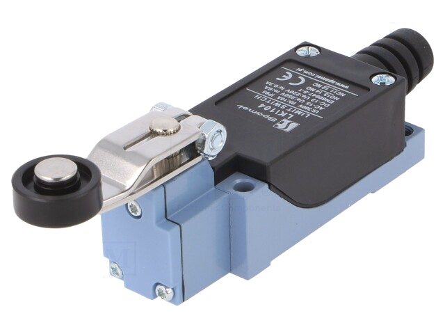 Eindschakelaar; hendel R 30mm, roller van kunststof Ø18mm