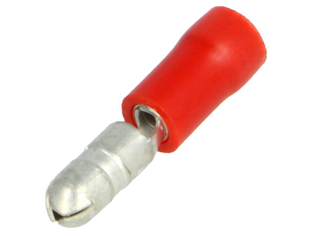 Connector: rond; mannelijk; Ø: 4mm; 0,25÷1,5mm2; klemmen; vertind
