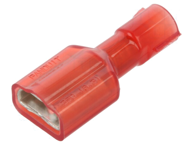 Connector: vlak; 6,3mm; 0,8mm; vrouwelijk; 0,5÷1mm2; klemmen; rood