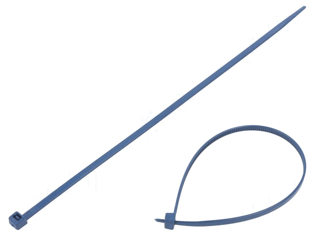 Kabelbinder; met metaal; L: 200mm; W: 3,6mm; polyamide; 180N; blauw