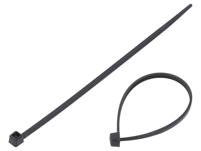 Kabelbinder; L: 100mm; W: 2,5mm; polyamide; 80N; zwart; Ømax: 20,5mm