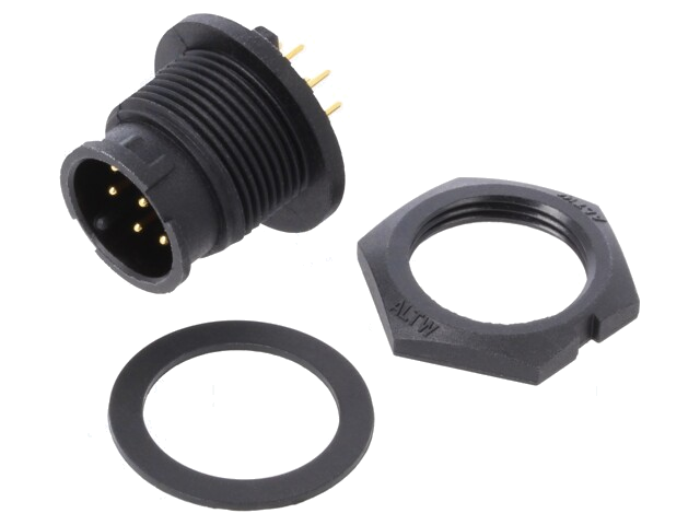 Connector: rond; contact; maat B; mannelijk; PIN: 8; bajonet; 5A