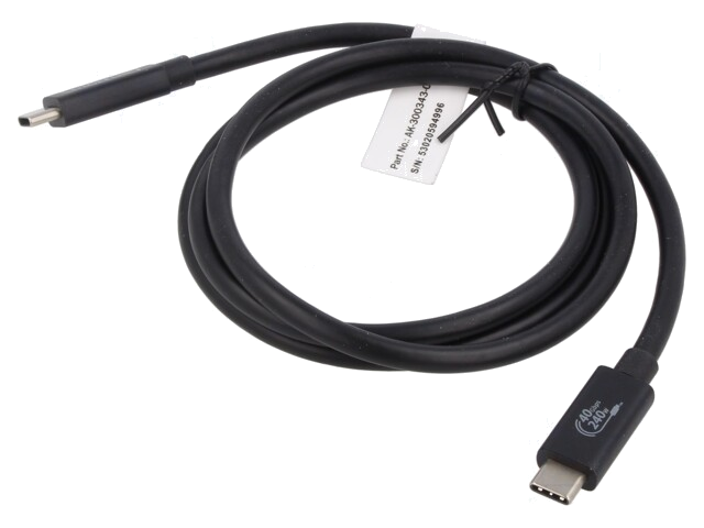 Kabel; tweerichtings-,Power Delivery (PD),USB 3.1; verguld; 1m
