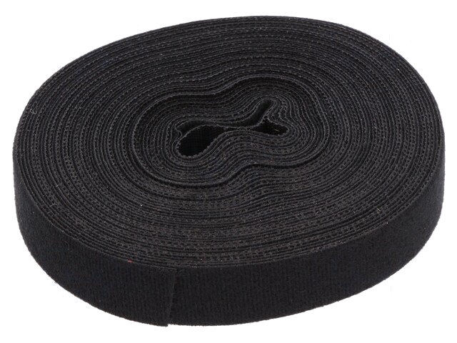 Klittenband kabelbinder; L: 10m; W: 20mm; zwart; rol