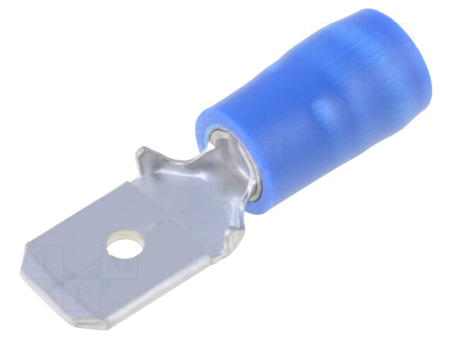 Connector: vlak; 6,3mm; 0,8mm; mannelijk; 2mm2; klemmen; voor draad